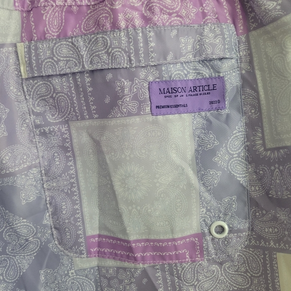 New Maison Article Shoe Palace Men's Swiming Trunks LG Colorblock Purple & Blue - Picture 3 of 9
